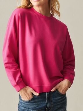 American Giant Women's Size Medium Pink Modal Fleece Crew Sweatshirt NWOT